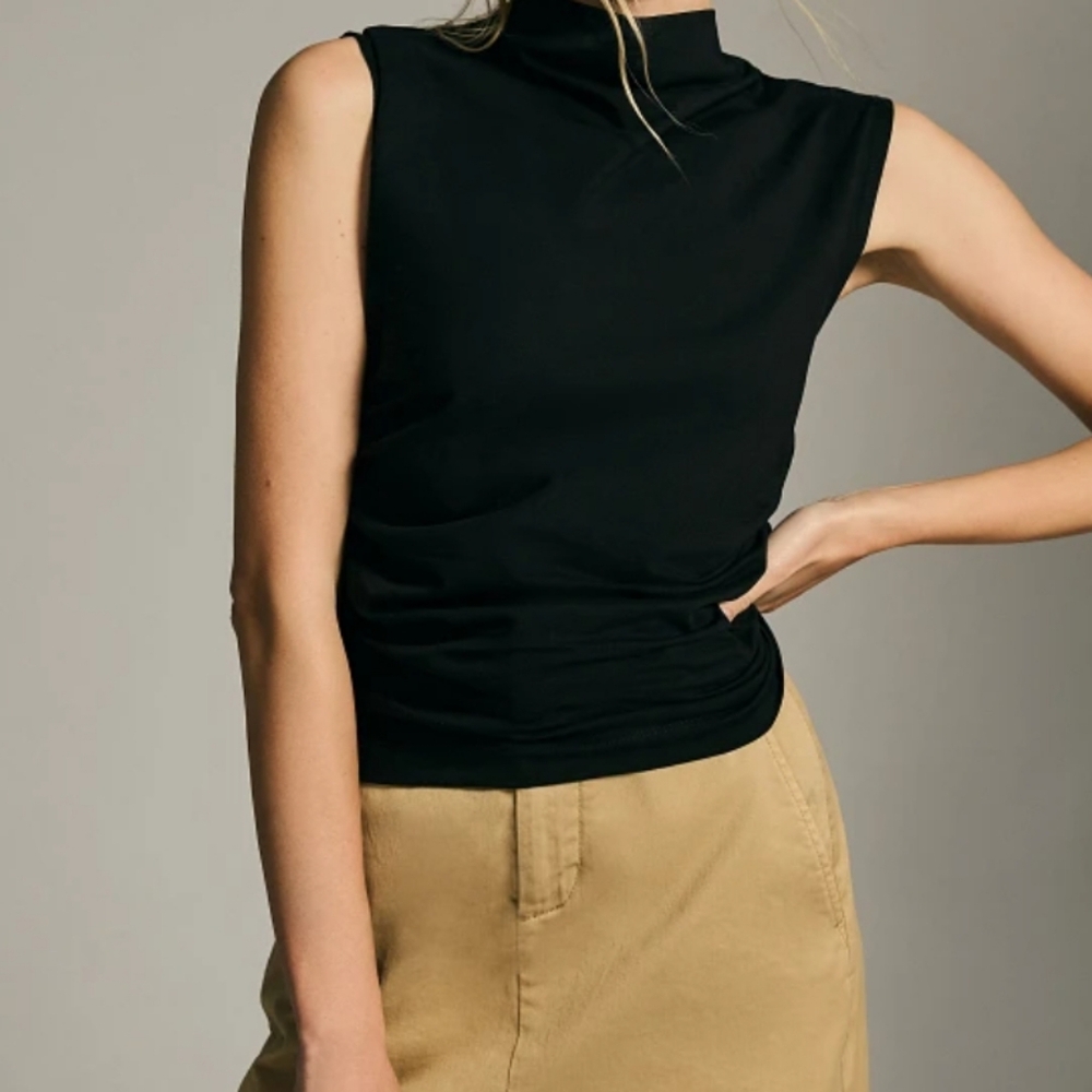 Anthropologie Maeve Black Sleeveless Shell Top